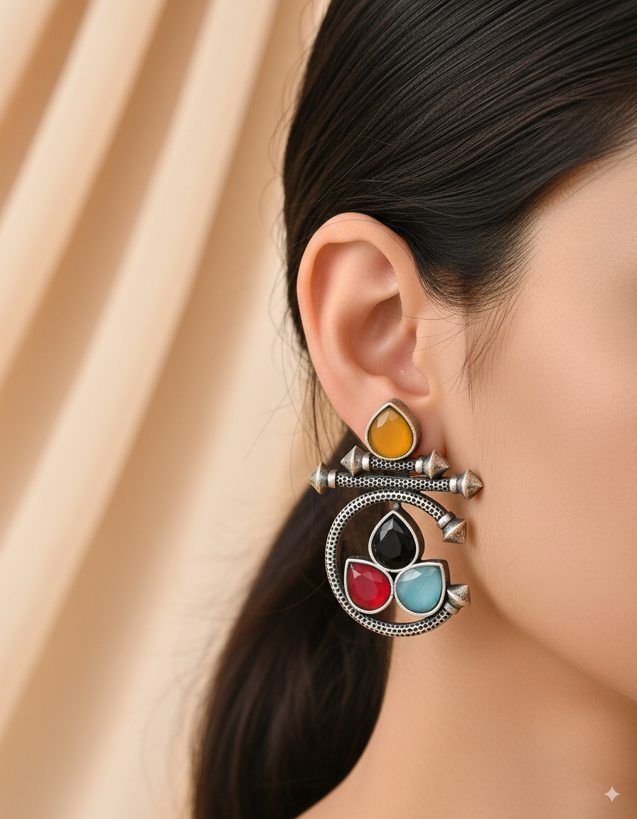 Festive Swirl Dandiya Earrings